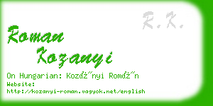 roman kozanyi business card